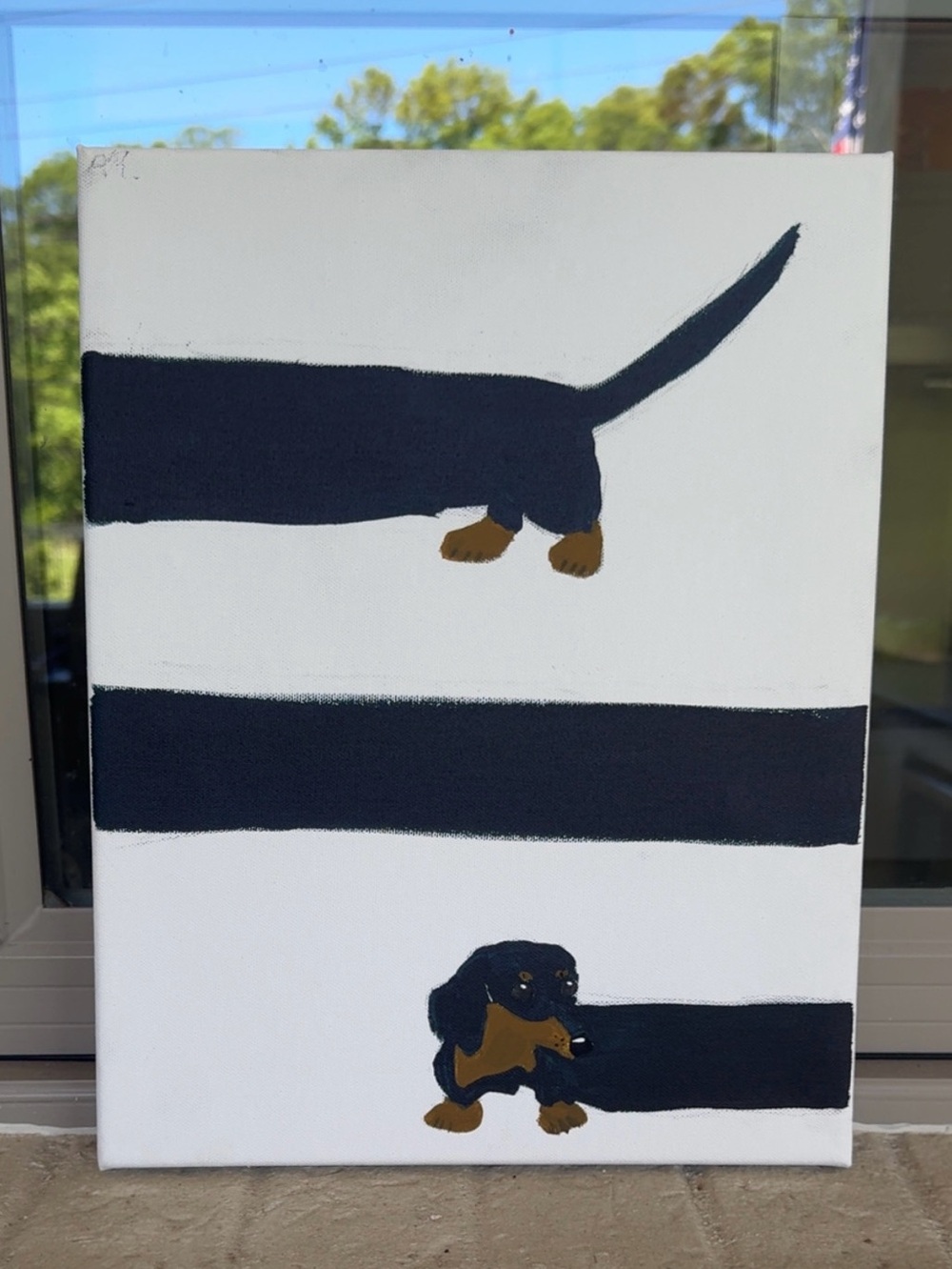 Dachshund Minimalist Painting
